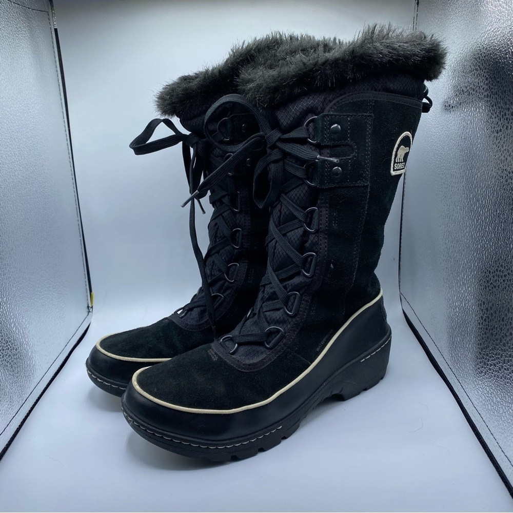 Sorel Tivoli III‎ High Waterproof Suede Snow Boots Women Size 7 Faux Fur Classic